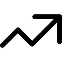 Trend up arrow icon flat vector illustration