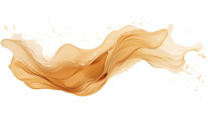 Fototapeta premium Beige watercolor paint splash on white background created with Generative Ai