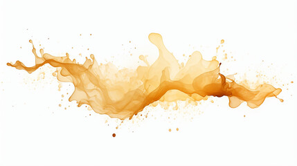 Beige watercolor paint splash on white background created with Generative Ai