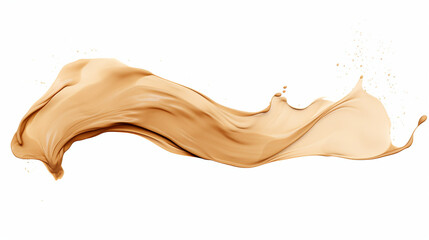 Beige watercolor paint splash on white background created with Generative Ai