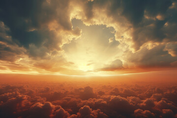 Fototapeta premium Sunset Sunrise Sky with Colorful Clouds Graphic Resource, Generative AI