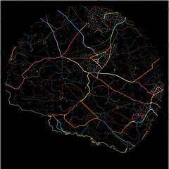 Colorful Map of Siggiewi, Southern Region with all major and minor roads.