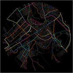 Colorful Map of Balti, Bălți municipality with all major and minor roads.
