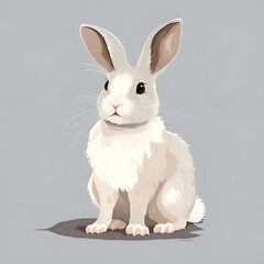 Fototapeta premium white rabbit on whit rabbit, animal, bunny, isolated, mammal, pets, fluffy, white, pet, fur, easter, cute, hare, small, 