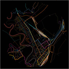 Colorful Map of Ungheni, Ungheni district with all major and minor roads.