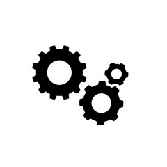 Settings gears (cogs) flat icon for apps and websites - obrazy, fototapety, plakaty