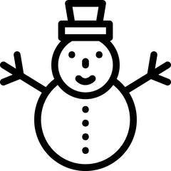 Snowman icon flat vector illustration