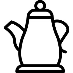 Tea pot icon flat vector illustration