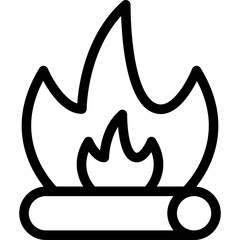 Campfire icon flat vector illustration