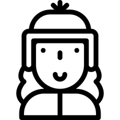 Girl icon flat vector illustration