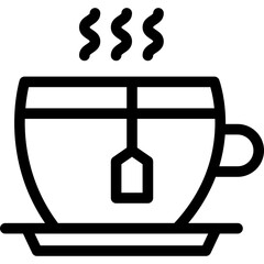 Hot tea icon flat vector illustration