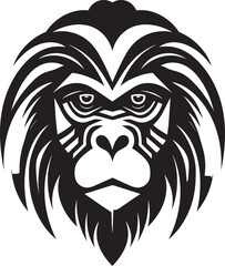 Wildlife Monkey Insignia Bold Baboon Face Design