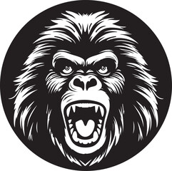 Fototapeta premium Bold Baboon Face Design Jungle Royalty Symbol