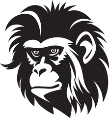 Baboon Head Emblem Baboon Crowned Badge