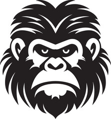 Minimalist Monkey Logo Baboon Face Vector Symbol