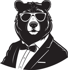 Fototapeta premium Bear Monarchy Badge Powerful Leader Icon