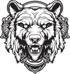 Bear Head Monogram Bear Coat of Arms