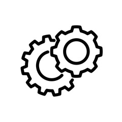Settings gears (cogs) flat icon for apps and websites - obrazy, fototapety, plakaty
