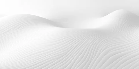 Gordijnen Abstract 3D Background, white grey wavy waves flowing ripple surface © Slanapotam