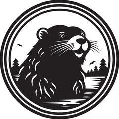 Beaver Dynasty Heraldic Mark Bold Black Beaver Emblem