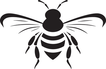 Buzzing Honey Bee Insignia Sleek Black Beetle Emblem