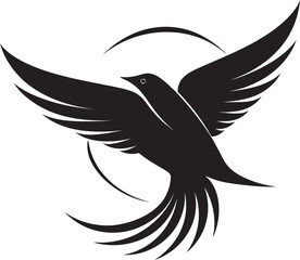 Crowned Hummingbird Monogram Crested Crane Majesty Insignia