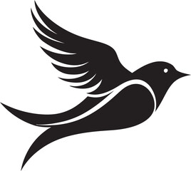 Owl Monogram Majesty Minimalistic Bird Emblem in Black