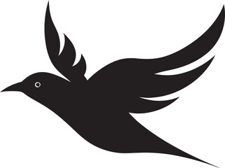 Minimalistic Bird Emblem in Black Elegant Avian Logo Concept