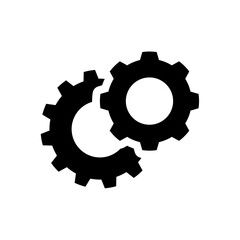  Settings gears (cogs) flat icon for apps and websites - obrazy, fototapety, plakaty