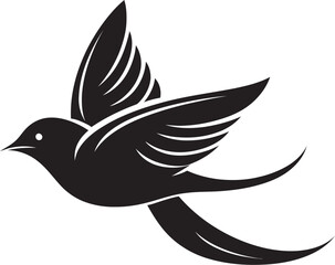 Pigeon in Flight Icon Abstract Hummingbird Badge