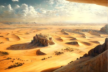 An Epic Vast Desert from 20 off the ground Photorealism  - obrazy, fototapety, plakaty