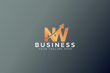 Minimal Trendy Letter N W And Arrow Guardian Logo Template
