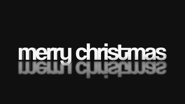 Experience holiday dynamism with rolling Merry Christmas text on black gradient. Modern business promotions and seasonal events, motion abstract background marries festive cheer with modern style
