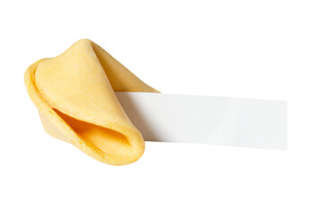 Fortune cookies isolated on a transparent background and place for text. Mockup. Blank paper for...