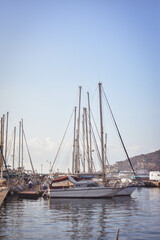 Fototapeta premium Barcos en el puerto de Cartagena, Murcia