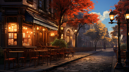 street in the city of paris at night