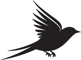Majestic Crane Symbol Peregrine in Silhouette