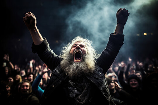 Rock music fan on concert