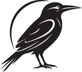 Abstract Hummingbird Emblem Graceful Peacock Icon