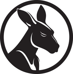 Elegant Roo Emblem Kangaroo Jump Logo