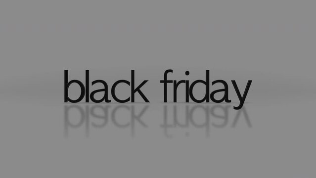 Rolling Black Friday text on fresh grey gradient. Perfect for modern business campaigns and seasonal promotions, motion abstract background combines dynamic movement with contemporary style