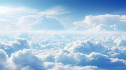 Naklejka na ściany i meble Blue Sky with Clouds Graphic Resource, Generative AI