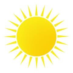 un Icon. Weather Sun icon. Yellow Sun for Summer design. Vector illustration