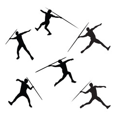 Javelin Sport Vector Silhouette