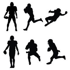 American Football Player Vector Silhouette