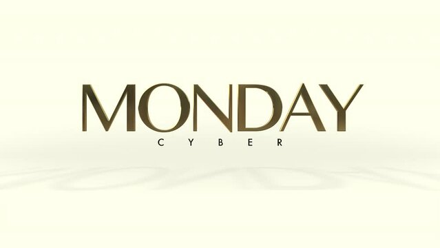 Elegant Cyber Monday text on white gradient. Perfect for cutting-edge business promotions and holiday sales, this motion abstract background exudes modern sophistication and seasonal allure