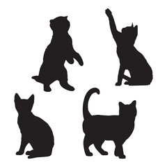 Set of Cat Silhouette Vector Illustration