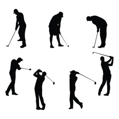 Golf Player Vector Silhouette