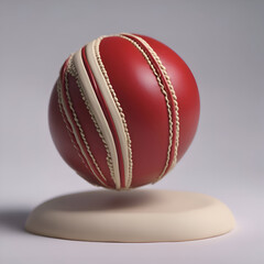 Cricket ball on a white background. 3d rendering.