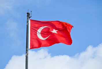 turkish flag on the sky